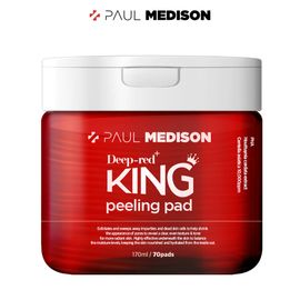 [Paul Medison] Deep-red King Peeling Pad _ AHA BHA PHA Toner Pad for Dead Skin Cell Care, Pore Care, Dry Skin, 70 Count _ Made in Korea